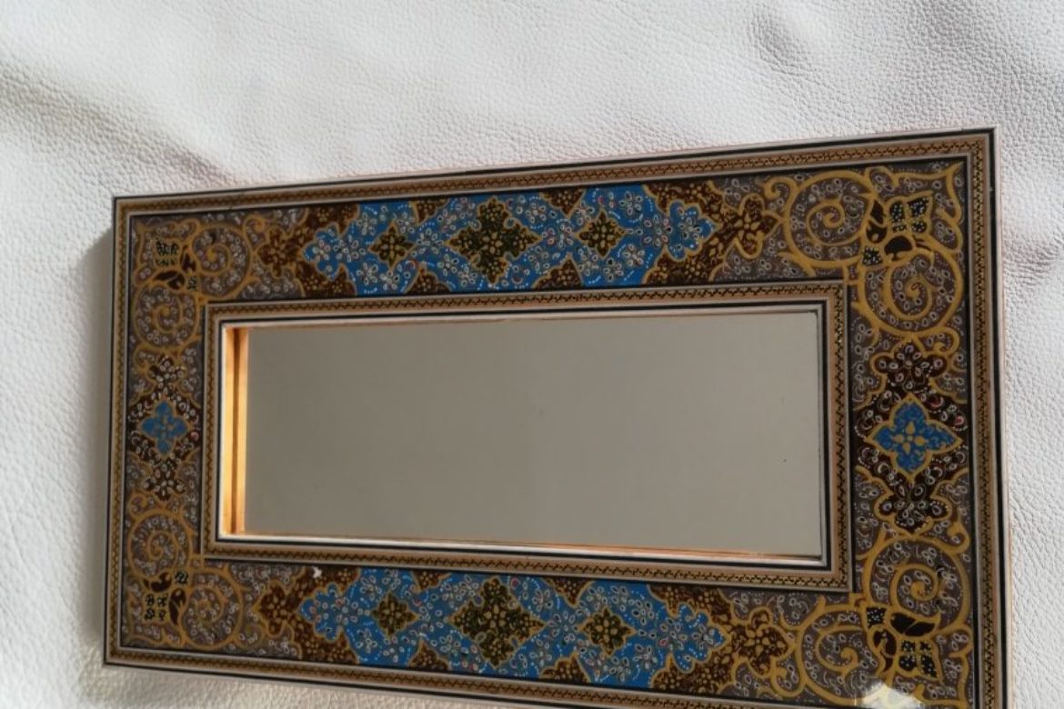 Cadre miroir-marqueterie peinte-Galerie Shirazi-Pau-J9