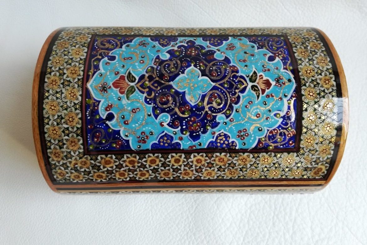 Boite marqueterie peinte-Galerie Shirazi-Pau- 013-L.1