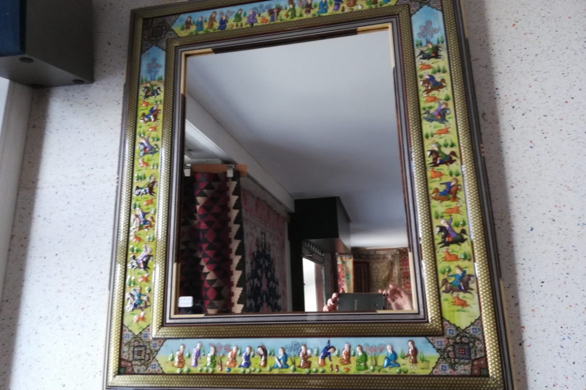 Cadre miroir marqueterie Miniatures_Galerie Shirazi_Pau_A30SA