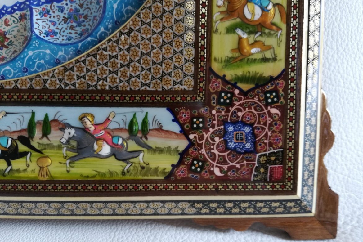 Cadre pendule murale peinture miniature persane_Galerie Shirazi_Pau_A14S.a