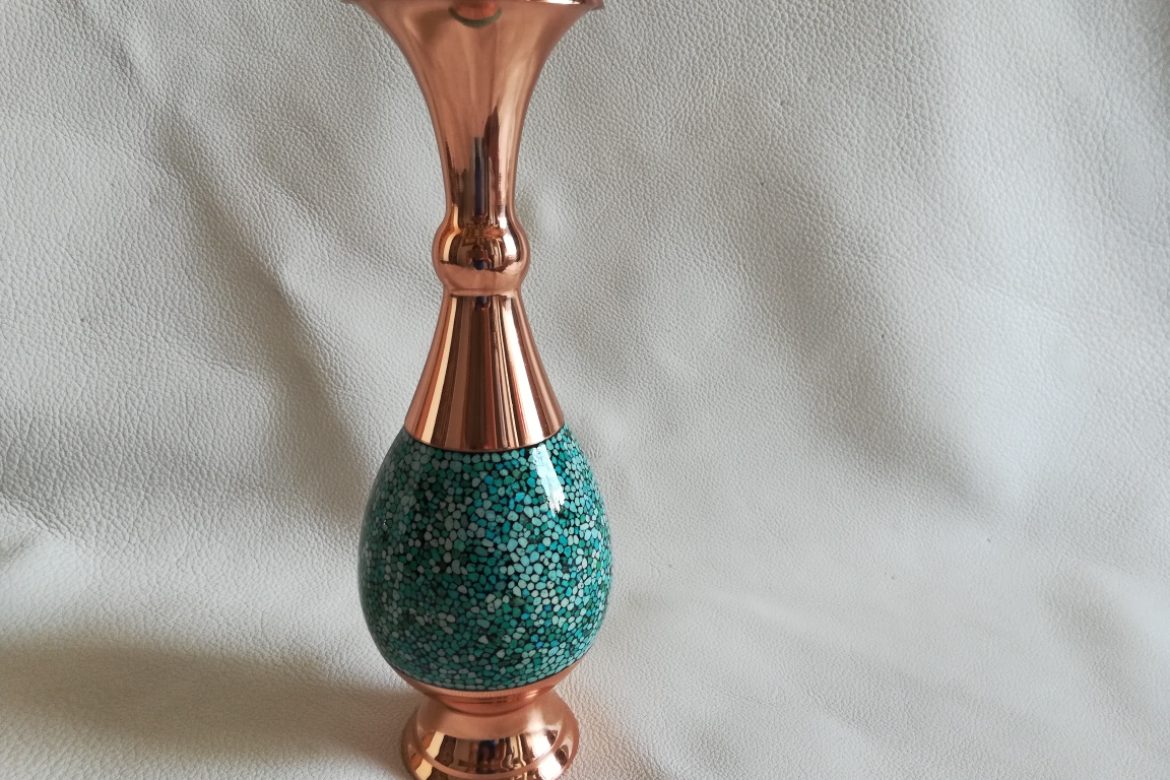 Grand vase cuivre et turquoise_Galerie Shirazi_Pau_C5S