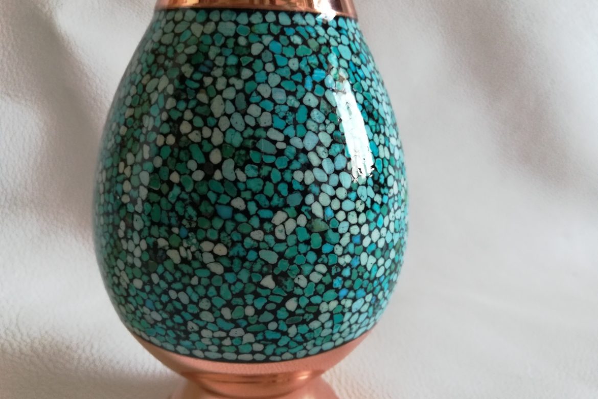 Grand vase cuivre et turquoise_Galerie Shirazi_Pau_C5S.a