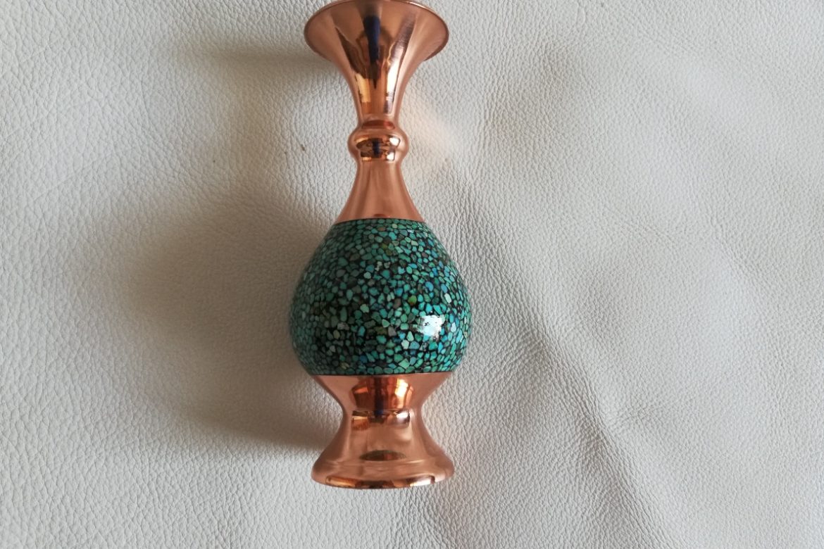 Petit vase cuivre et turquoise_Galerie Shirazi_Pau_C7SB