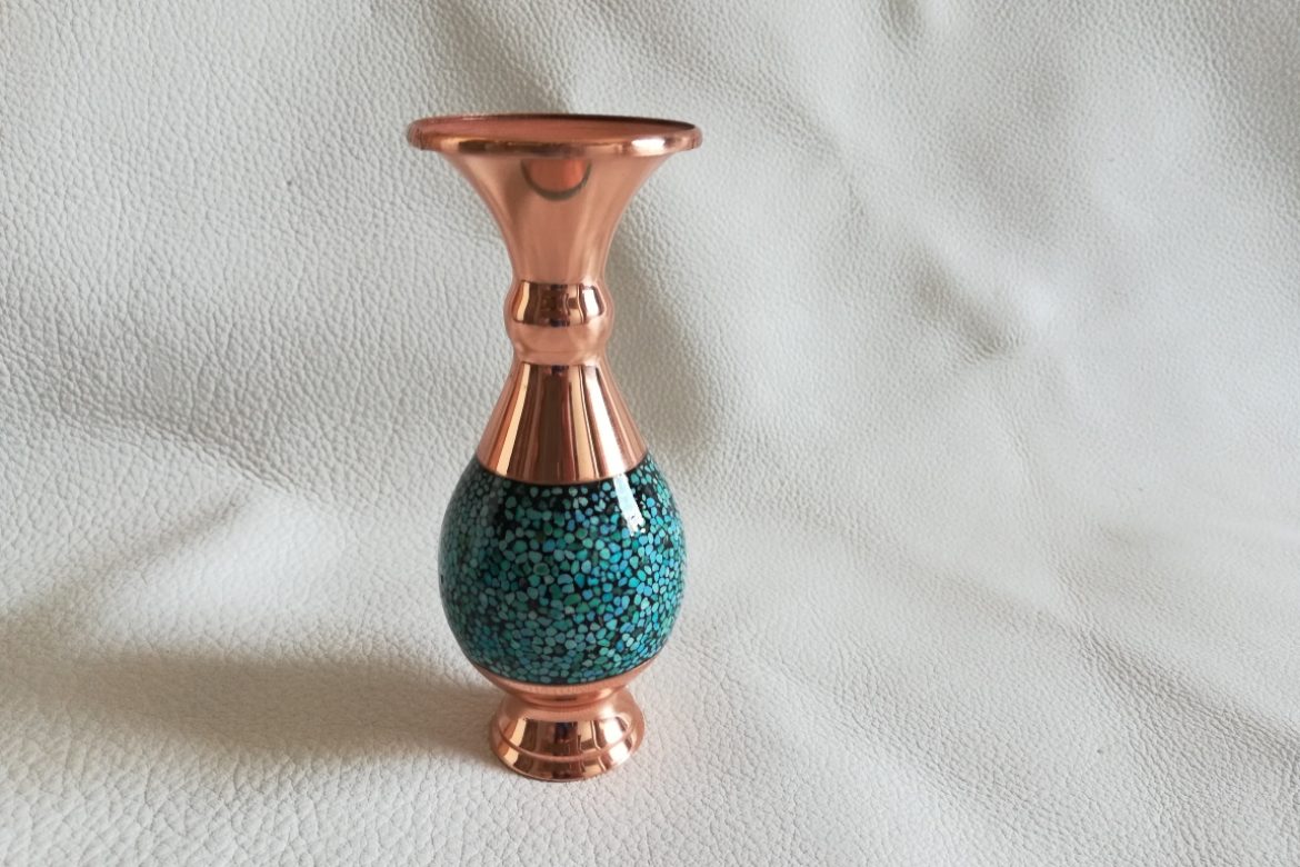 Petit vase cuivre et turquoise_Galerie Shirazi_Pau_C8SB.a