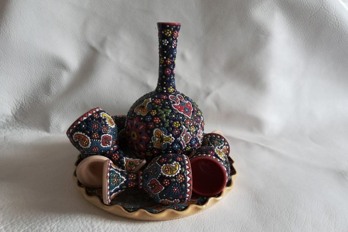 Service à vin persan céramique_Galerie Shirazi_Pau_B13S