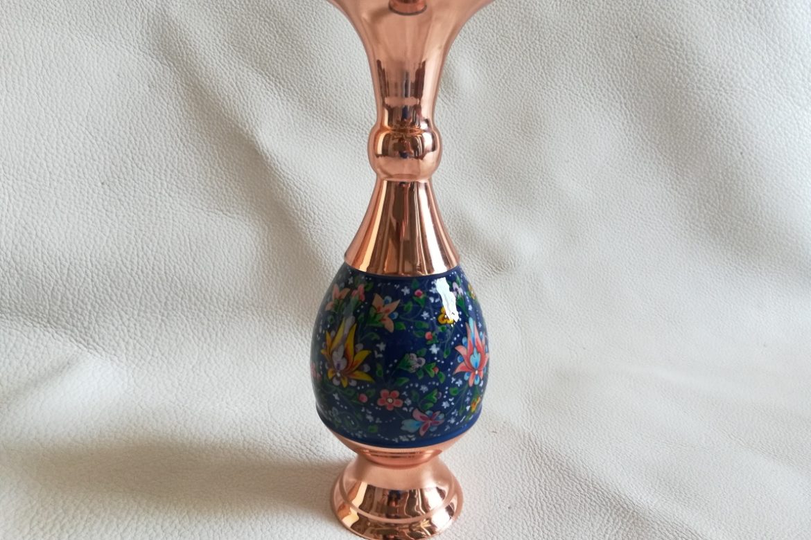 Vase moyen cuivre peint_Galerie Shirazi_Pau_C3SA