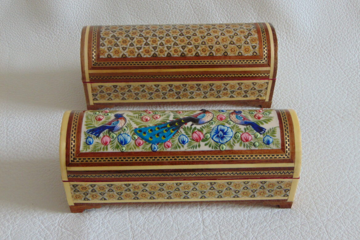 Galerie Shirazi_Pau_marqueterie pers_duo coffret pipe